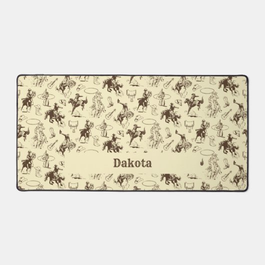 Westerse Cowboy Rodeo Paarden Bureaumat (Voorkant)