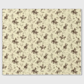 Westerse Cowboy Rodeo Patroon Beige Cadeaupapier (Vlak)