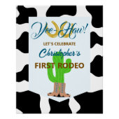 Westerse Cowboy Rodeo Verjaardag Perfect Poster (Voorkant)