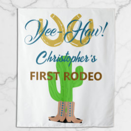 Westerse Cowboy Rodeo Verjaardag Wandkleed