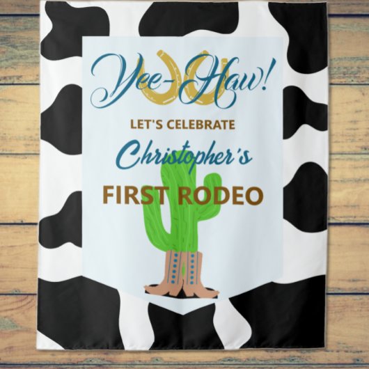 Westerse Cowboy Rodeo Verjaardag Wandkleed