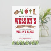 Westerse Cowboy Rodeo Verjaardagsuitnodiging Kaart (Staand voorkant)