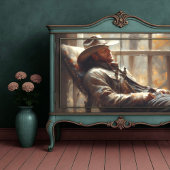Westerse Cowboy Rustend in Rustieke Herfst Decoupa Tissuepapier