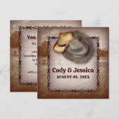 Westerse Cowboy Rustieke Landelijke Trouwuitnodigi Kaart (Voorkant / Achterkant)