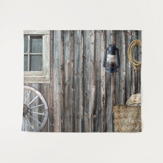 Westerse Cowboy Schuur Tapijt Wandkleed (Voorkant (horizontaal))