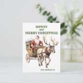 Westerse Cowboy Sinterklaas Kerstvakantie Feestdagenkaart (Staand voorkant)