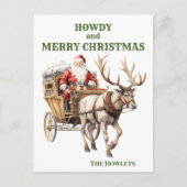 Westerse Cowboy Sinterklaas Kerstvakantie Feestdagenkaart (Voorkant)