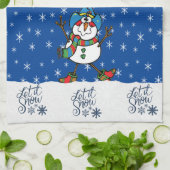 Westerse Cowboy Sneeuwman Kerst Theedoek (Gevouwen)