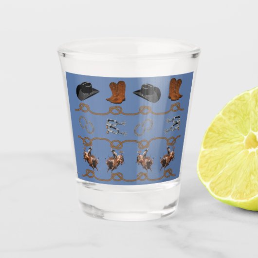 Westerse Cowboy Thema Shot Glas (Voorkant)