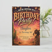 Westerse Cowboy Thema Verjaardagsfeest Kaart (Staand voorkant)