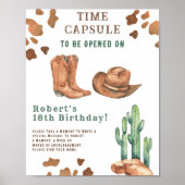 Westerse Cowboy Tijdscapsule 1e verjaardag Poster (Voorkant)