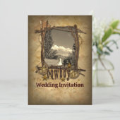 Westerse cowboy trouwfoto uitnodiging (Staand voorkant)