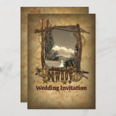 Westerse cowboy trouwfoto uitnodiging (Voorkant / Achterkant)