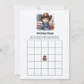 Westerse Cowboy Verjaardags Bingo Spel Kaart (Voorkant)