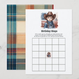Westerse Cowboy Verjaardags Bingo Spel Kaart