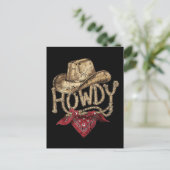 Westerse Cowboy Verjaardagsfeestje Briefkaart (Staand voorkant)