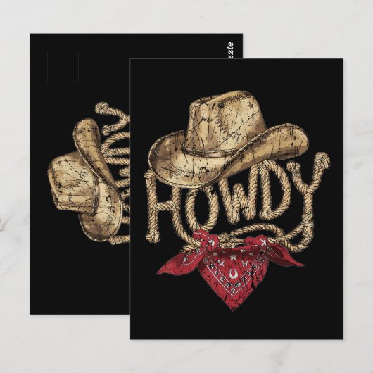 Westerse Cowboy Verjaardagsfeestje Briefkaart (Voorkant / Achterkant)