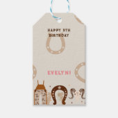 Westerse Cowboy Verjaardagsfeestje Cadeaulabel (Voorkant)