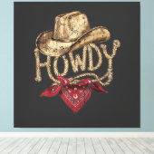 Westerse Cowboy Verjaardagsfeestje Canvas Afdruk (Insitu (Houten vloer))