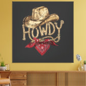 Westerse Cowboy Verjaardagsfeestje Canvas Afdruk (Insitu (Woonkamer))