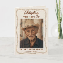 Westerse Cowboy Viering van het Leven Funeral Prog