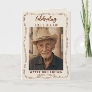 Westerse Cowboy Viering van het Leven Funeral Prog