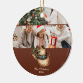 Westerse Cowboyhoed Kerstmis Keramisch Ornament (Links)