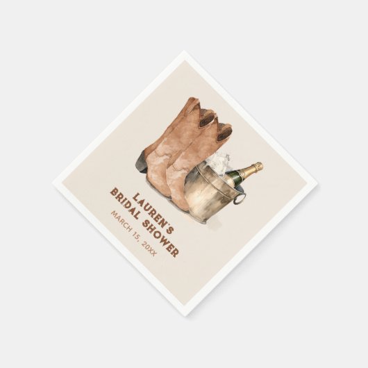 Westerse Cowboylaarzen & Bruisende Bruiloft Feest Servet (Hoek)