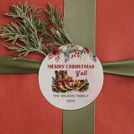 Westerse Cowboylaarzen Kerstmis Sticker
