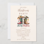 Westerse Cowboylaarzen Rustieke Howdy Kerst Kaart (Voorkant)