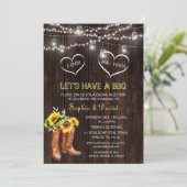 Westerse Cowboylaarzen Zonnebloemen I DO BBQ Kaart (Staand voorkant)