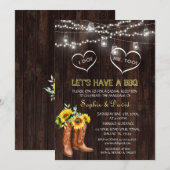 Westerse Cowboylaarzen Zonnebloemen I DO BBQ Kaart (Voorkant / Achterkant)