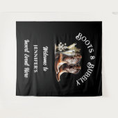 Westerse cowboylaarzen zwart wit bruisend chic  wandkleed (Voorkant (horizontaal))