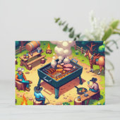 Westerse Cowboys Koken Grillen Op Maat  Kaart (Staand voorkant)