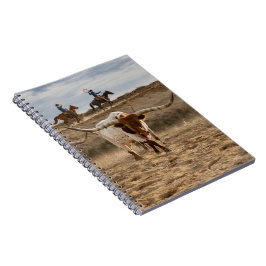 Westerse cowboys met Longhorn-runderen Notitieboek