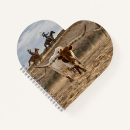 Westerse cowboys met Longhorn-runderen Notitieboek