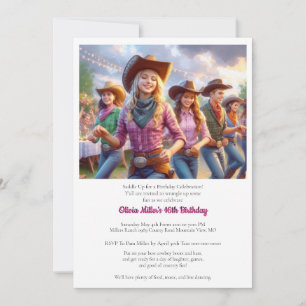Westerse Cowgirl 16e Verjaardagsfeest Uitnodiging