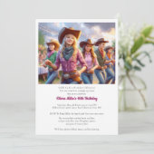 Westerse Cowgirl 16e Verjaardagsfeest Uitnodiging (Staand voorkant)