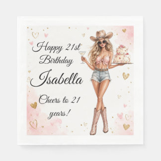 Westerse Cowgirl 21e Verjaardag Chic Servet