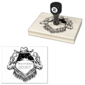 Westerse Cowgirl Aangepaste Retouradres Stempel (Gestempeld)