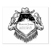 Westerse Cowgirl Aangepaste Retouradres Stempel (Afrduk)