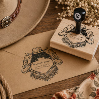 Westerse Cowgirl Aangepaste Retouradres Stempel