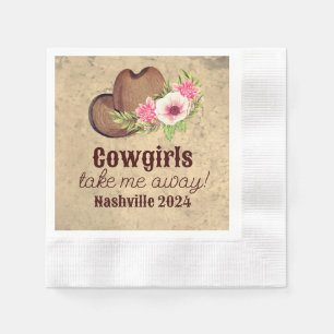 Westerse Cowgirl Bachelorette Nashville Feestje Servet