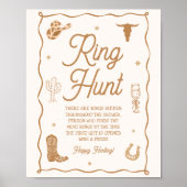 Westerse Cowgirl Bruiloftsfeest Ringjachtspel Poster (Voorkant)