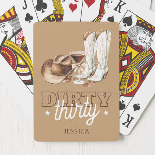 Westerse Cowgirl Bruine Vies Dirty Thirty 30e Verj Pokerkaarten