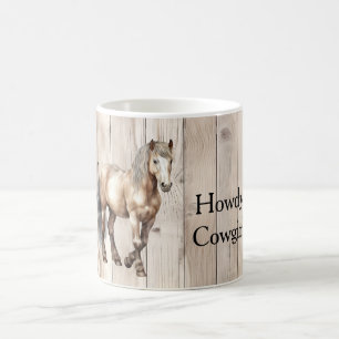 Westerse Cowgirl Cowboy Paard Nep Hout Koffiemok