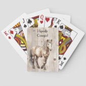 Westerse Cowgirl Cowboy Paard Nep Hout Pokerkaarten (Achterkant)