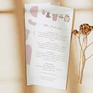 Westerse Cowgirl Klerenlijn Baby Shower Menukaart Kaart