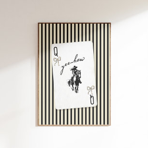 Westerse Cowgirl Koningin Pokerkaart Poster