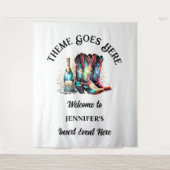 Westerse cowgirl-laarzen iriserende mousserende wi wandkleed (Voorkant)